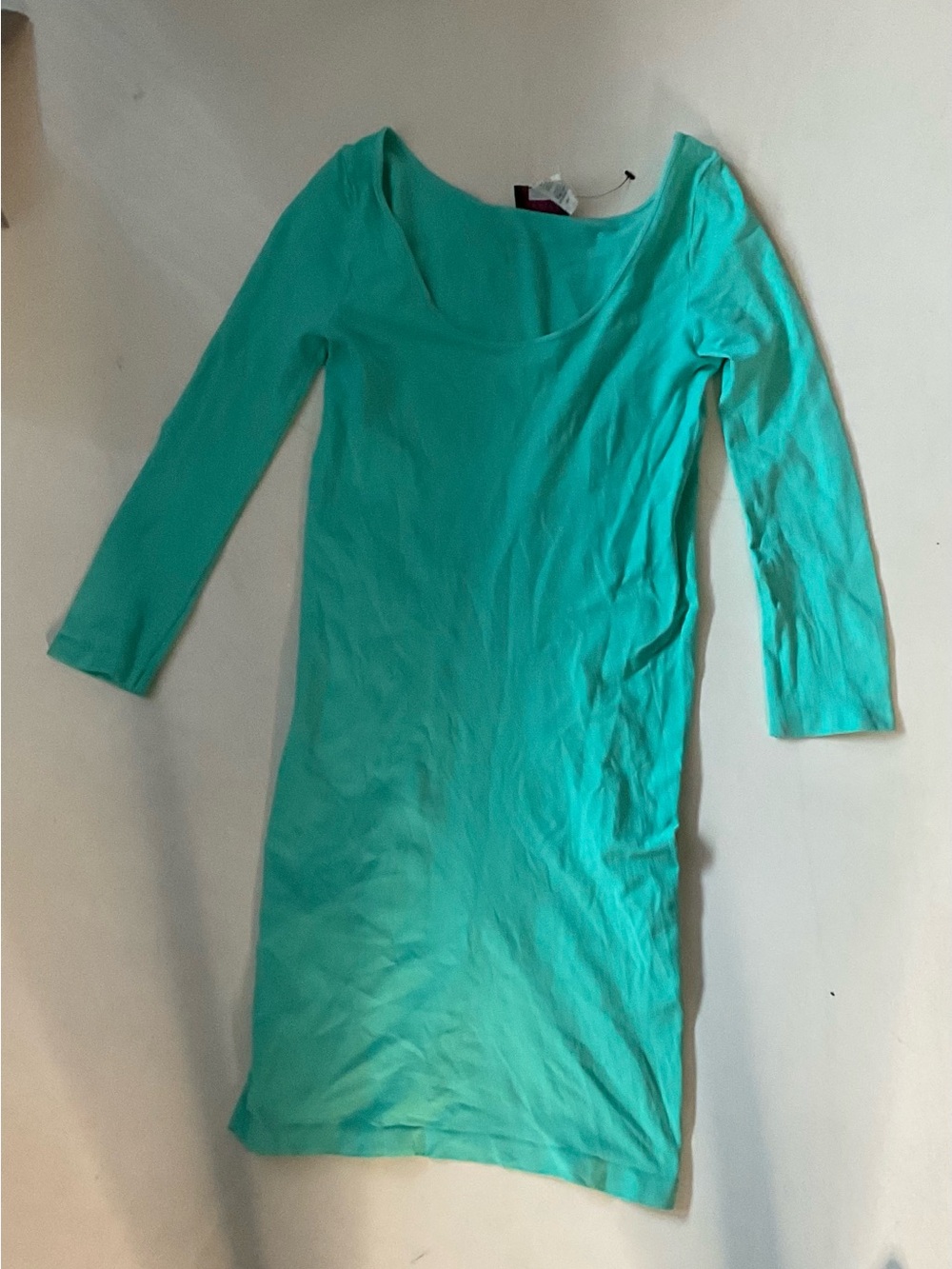Women's Scoop Neck Long Sleeve Dress in Teal